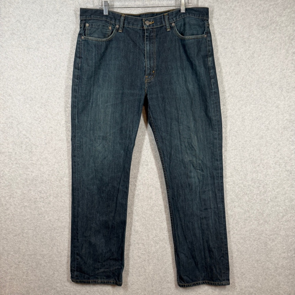 Levis Jeans Mens 40x32 Dark Wash 514 Straight Fit Blue Denim Pants 00514-0611